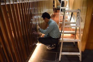 ステンレス柱のクリーニング2